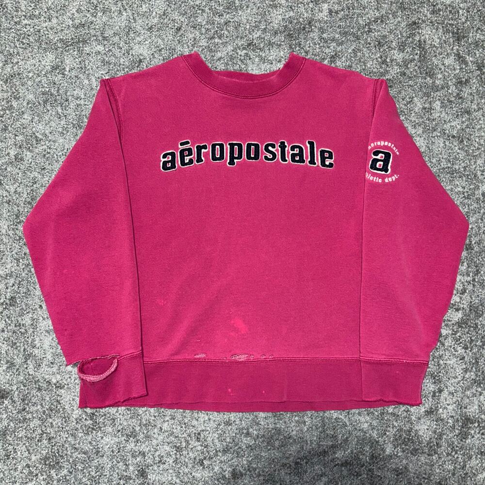 Aéropostale Pink Logo Crewneck Sweatshirt Women’s Size‎ Medium